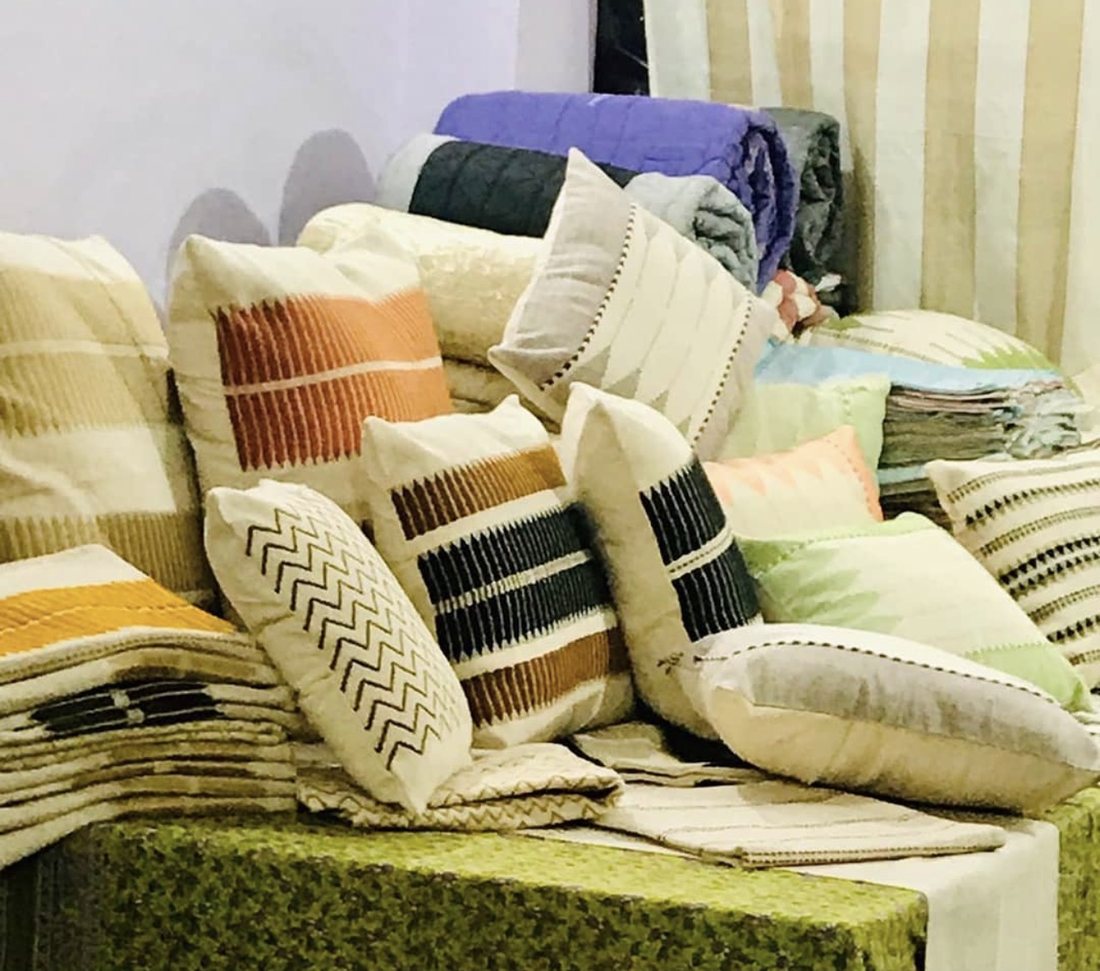 Cushion covers in assorted weaves and prints