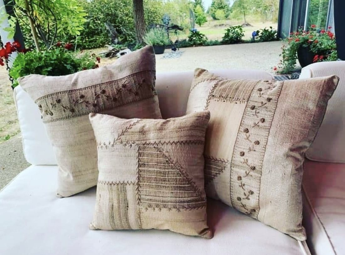 Neutral textured cushion covers