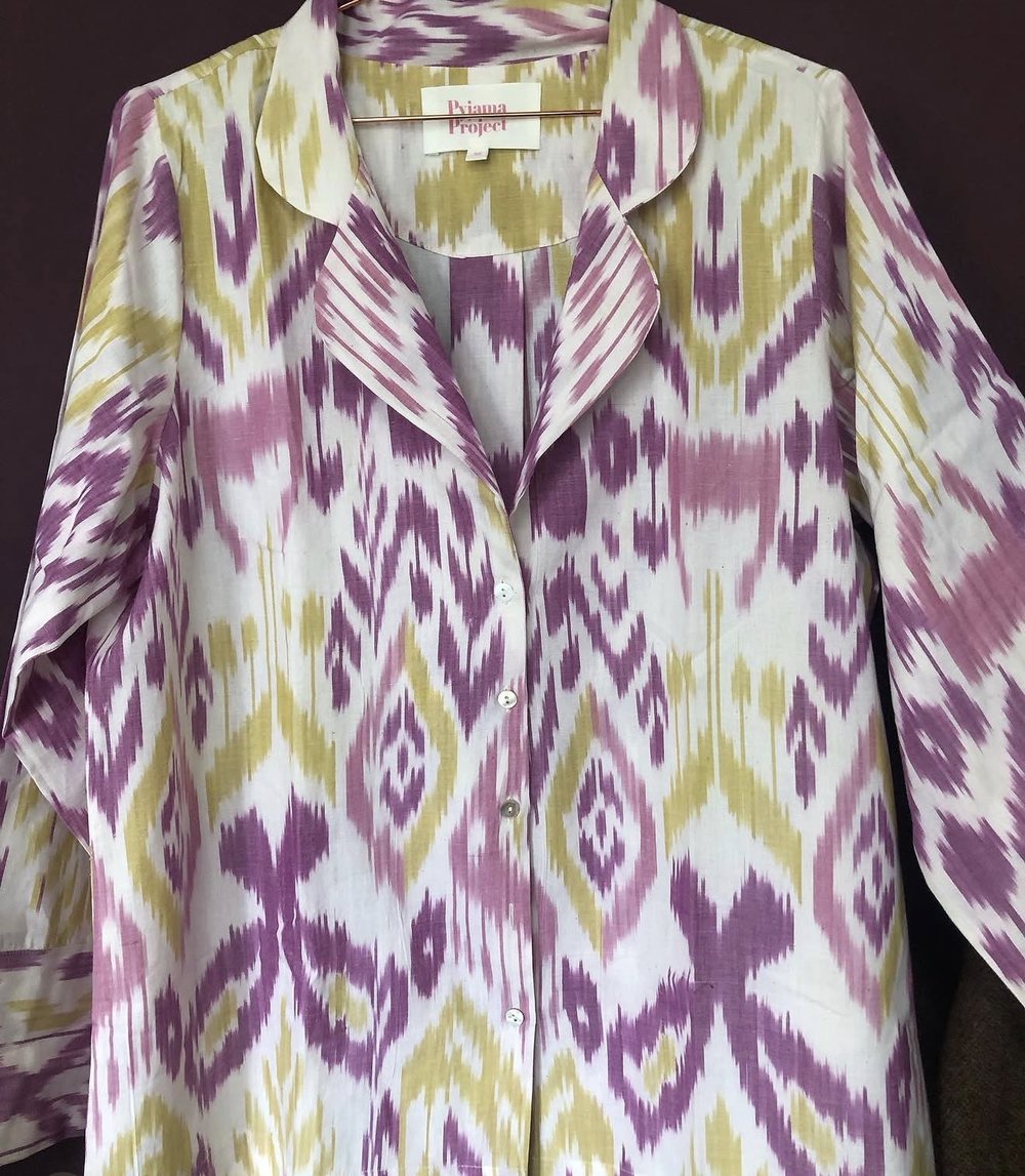 Ikat print shirt, flat lay